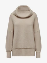 Beige women's oversize sweater ONLY Hazel - Women