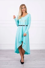 Dress with a decorative belt and mint inscription