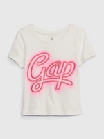 Pink and white girl's T-shirt with GAP logo