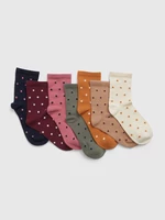 Set of seven pairs of girls' socks in black, brown and pink GAP