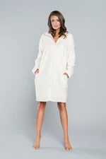 Vitessa bathrobe with long sleeves - ecru