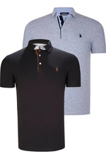 DUAL SET T8582 DEWBERRY MENS T-SHIRT-BLACK-GREY