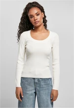 Women's sweater with a wide neckline whitesand