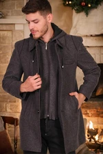 PLT8335 DEWBERRY MEN'S COAT-DIAGONAL ANTHRACITE-BLACK