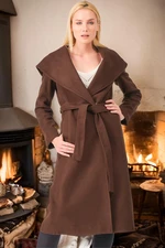 Z6679 DEWBERRY LADIES' COAT-PLAIN BROWN