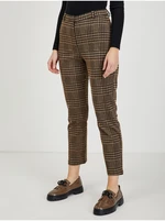 Brown women's shortened checked trousers ORSAY - Ladies