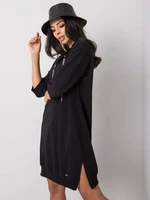 Black cotton dress with zipper