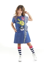 mshb&g Three Friends Knitted Girls' Blue Dress