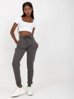 Dark grey melange basic joggers