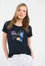 Volcano Woman's T-Shirt T-JOYFULL Navy Blue