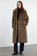 Trendyol Multicolored Regular Fit Belted Long Fur Coat