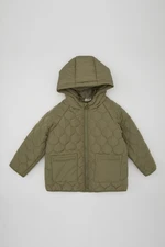 DEFACTO Baby Boy Zipper Pocket Hooded Water Repellent Patterned Puffer Jacket