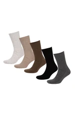 DEFACTO Men's Comfortable Elastic 5-Pack Cotton Long Socks