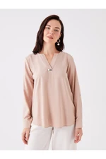 LC Waikiki Loose Collar Plain Long Sleeve Women's Blouse