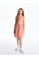 LC Waikiki Crew Neck Printed Girl's Dress