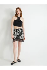 Koton Mini Skirt Normal Waist Tassel Detailed Viscose