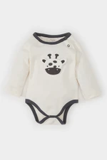 DEFACTO Baby Boy Newborn Giraffe Embroidered Long Sleeve Snap Bodysuit