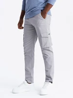 Ombre Men's STRAIGHT LEG cargo pants with triangle pocket pin - gray