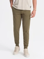 Ombre Men's BASIC cotton jogger sweatpants - olive