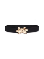 Orsay Black women's belt with golden flower - Women