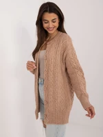 Brown cardigan with a round neckline