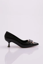 DGN 2371 Women's Heeled Shoes Black Patent Leather