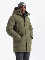 Ombre Outdoor long men's parka jacket - olive