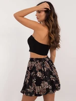 Black Floral Mini Skirt