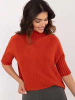 Dark orange turtleneck with cuffs