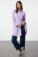 Trendyol Pink Sleeve Ruffle Detailed Regular Woven Shirt