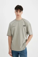 DEFACTO Oversize Fit Crew Neck Printed Short Sleeve T-Shirt