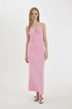 DEFACTO Cool Slim Fit V-Neck Strap Maxi Dress