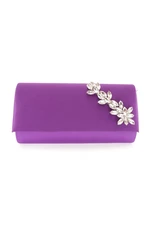 DGN 495-22y Women's Evening Dress Clutch Bag Purple Satin