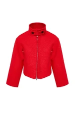 Trendyol Red Collar Detailed Boucle Thin Jacket Coat