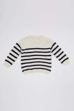 DEFACTO Baby Boy Crew Neck Striped Knitwear Sweater