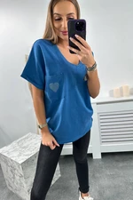 Cotton blouse with pocket jeans