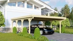 Dřevěný přístřešek / carport CLASSIC 2A s plechy Dekorhome