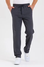 62819 Dewberry Straight Leg Back Pocket Detailed Sweatpants-ANTHRACITE