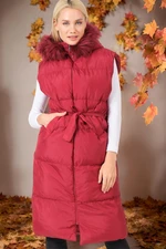 Z6744 DEWBERRY WOMEN'S VEST-DARK BURGUNDY