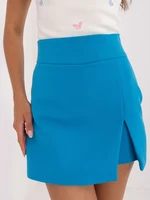 Blue elegant skirt and shorts with slit