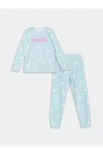 LC Waikiki Crew Neck Girls Kids Pajamas Suit