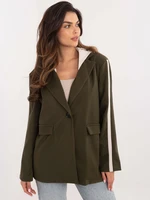 Khaki sports jacket with hood