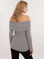 Grey sweater with shiny thread