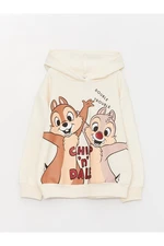 LC Waikiki Girls' Chip'n Dale Printed Long Sleeve Hoodie