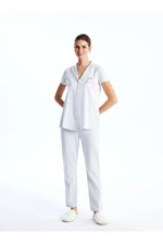 LC Waikiki Shirt Collar Striped Short Sleeve Maternity Pajama Set