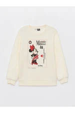 LC Waikiki Crew Neck Minnie Mouse Printed Long Sleeve Girl's Sweatshirt