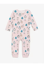 LC Waikiki Lcw Crew Neck Long Sleeve Printed Baby Girl Jumpsuit