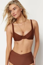 Trendyol Brown Balconette Bikini Top