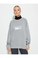 Koton Crew Neck Sweatshirt Printed Ribbed