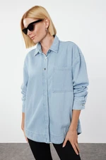 Trendyol Light Blue Oversize Denim Shirt